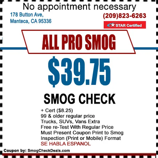 Smog Check Coupon Manteca